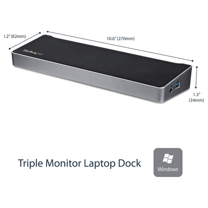 D StarTech Triple-Video Laptop Dockingstation - USB 3.0 - Docking Station