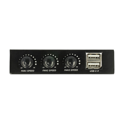 Delock 3.5" Front Panel > 2 x USB 2.0 and fan control - Anschlüsse am vorderen Bedienfeld des Speicherschachts - USB 2.0 x 2