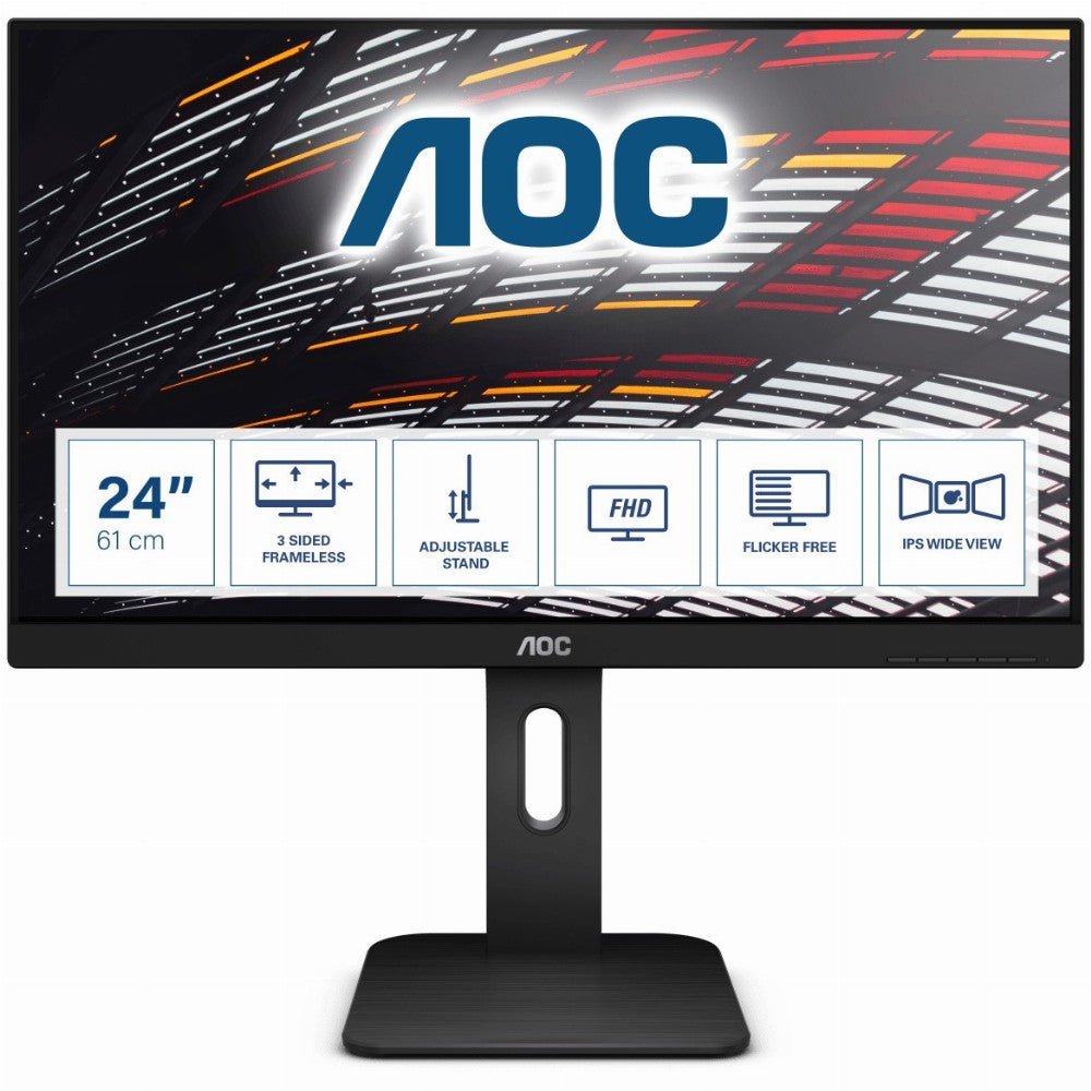61cm/24" (1920x1200) AOC Pro-line X24P1 16:10 4ms HDMI DVI DisplayPort VGA VESA Pivot Speaker Full HD Black