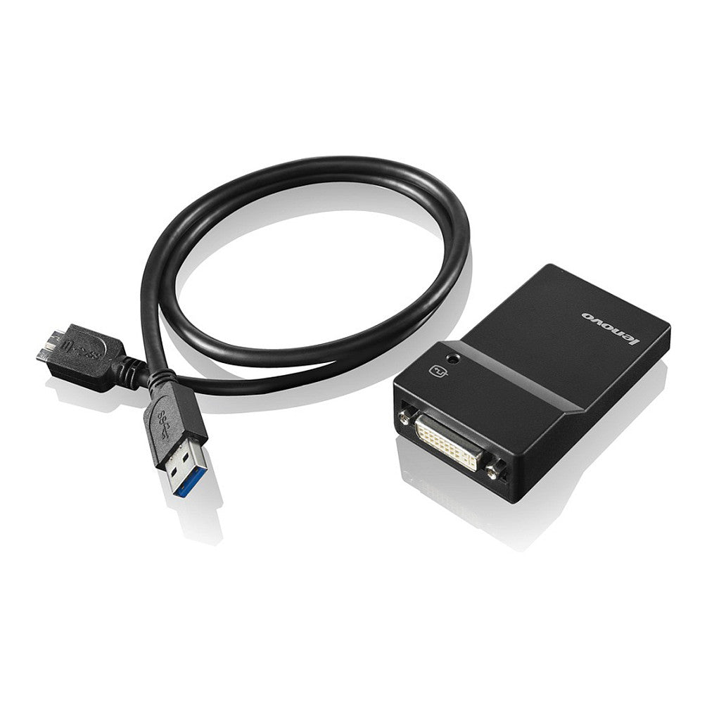 Lenovo USB 3.0 to DVI/VGA Monitor Adapter - Adapter - Digital / Daten, Digital / Display / Video 0,7 m - Schwarz