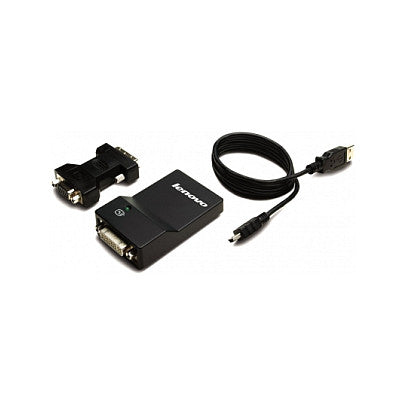 Lenovo USB 3.0 to DVI/VGA Monitor Adapter - Adapter - Digital / Daten, Digital / Display / Video 0,7 m - Schwarz