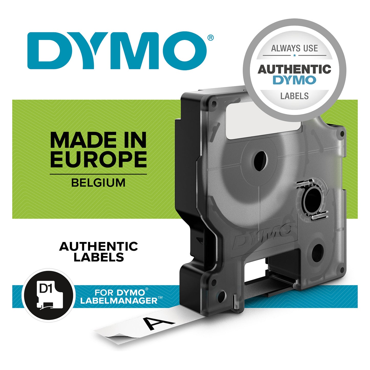 Dymo D1 Etiketten S0720500 12mm x 7m Schwarz auf Transparent