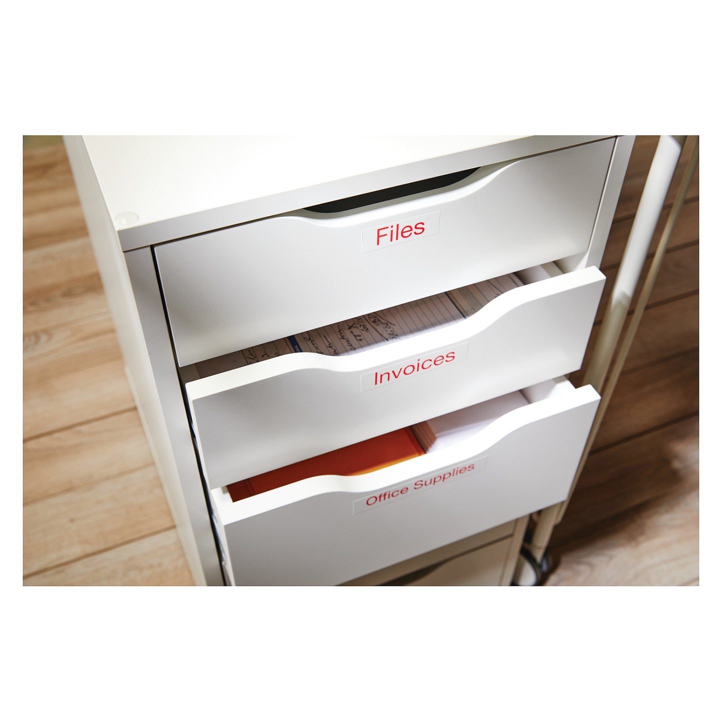 Dymo LabelWriter - D1 Etiketten selbstklebend - 12 mm x 7 m - Rot auf Weiß - (S0720550)