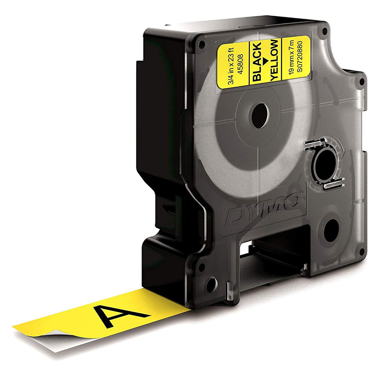 Dymo LabelWriter - D1 Etiketten Selbstklebend - 19 mm x 7 m - Schwarz auf Gelb - (S0720880)