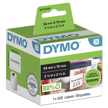 Dymo LabelWriter - Mehrzwecketiketten Selbstklebend - 54 x 70 mm - (S0722440)