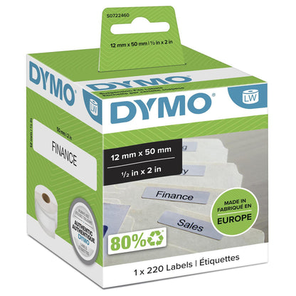 Dymo LabelWriter - Etiketten für Hängeregister Selbstklebend - 12 x 50 mm - (S0722460)
