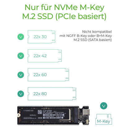 ICY BOX IB-1817M-C31 Externes USB-C 3.1 Gehäuse für M.2 NVMe SSD Aluminium