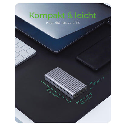 ICY BOX IB-1817M-C31 Externes USB-C 3.1 Gehäuse für M.2 NVMe SSD Aluminium