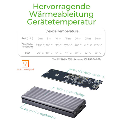 ICY BOX IB-1817M-C31 Externes USB-C 3.1 Gehäuse für M.2 NVMe SSD Aluminium