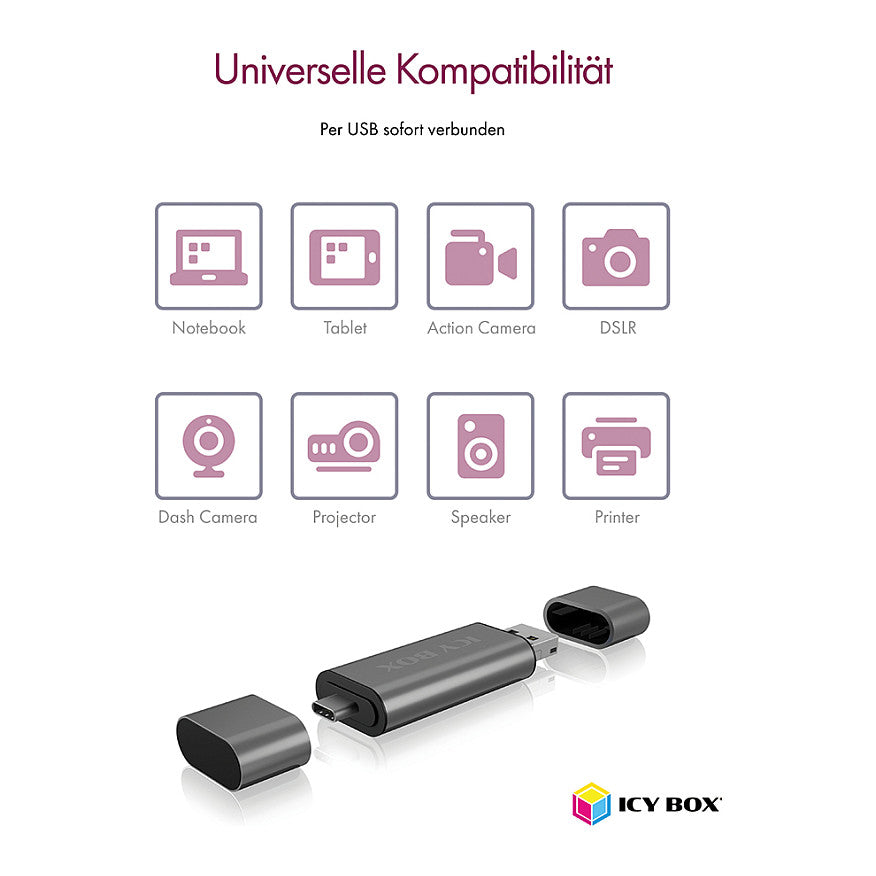 ICY BOX IB-CR200-C Multi-USB SD/MicroSD Kartenleser