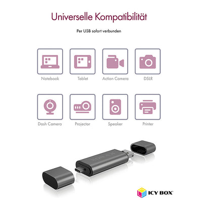ICY BOX IB-CR200-C Multi-USB SD/MicroSD Kartenleser