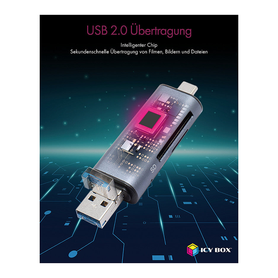 ICY BOX IB-CR200-C Multi-USB SD/MicroSD Kartenleser