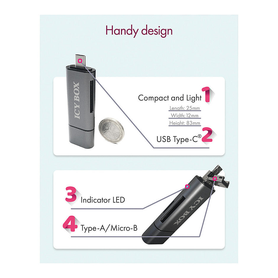 ICY BOX IB-CR200-C Multi-USB SD/MicroSD Kartenleser