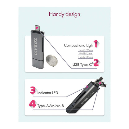 ICY BOX IB-CR200-C Multi-USB SD/MicroSD Kartenleser