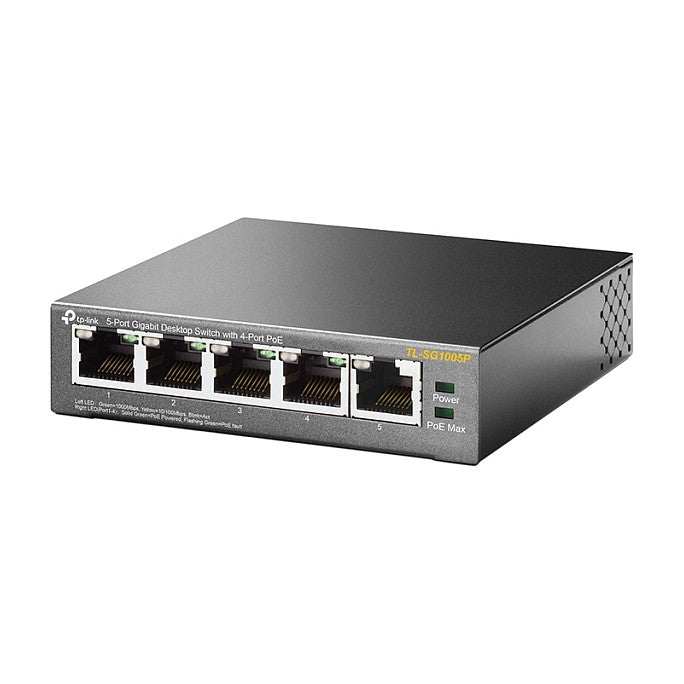 5P TP-Link SG1005P Metall mit 4 PoE-Ports