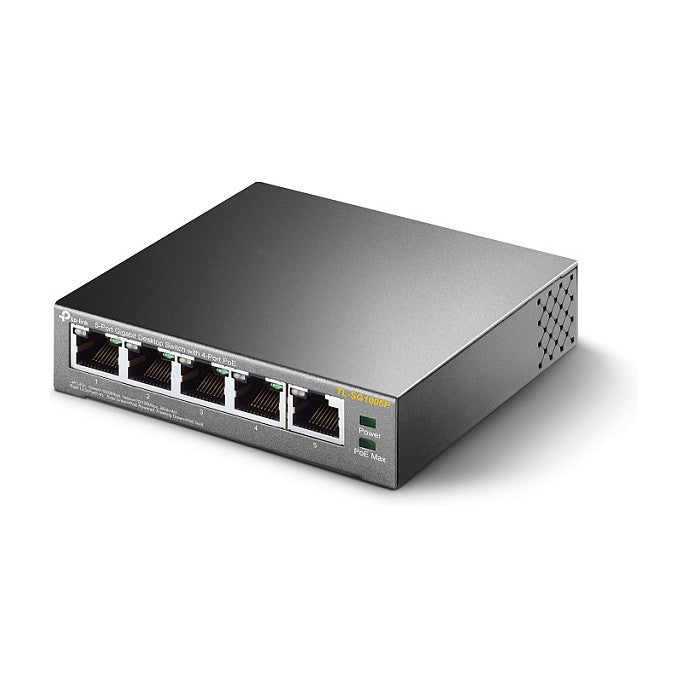 5P TP-Link SG1005P Metall mit 4 PoE-Ports