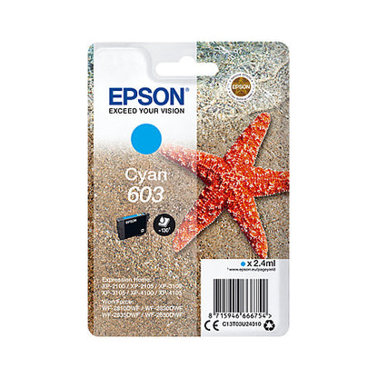 Epson Tinte 603 C13T03U24010 Cyan bis zu 130 Seiten
