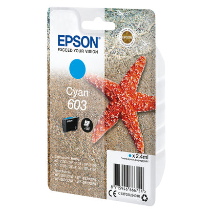 Epson Tinte 603 C13T03U24010 Cyan bis zu 130 Seiten