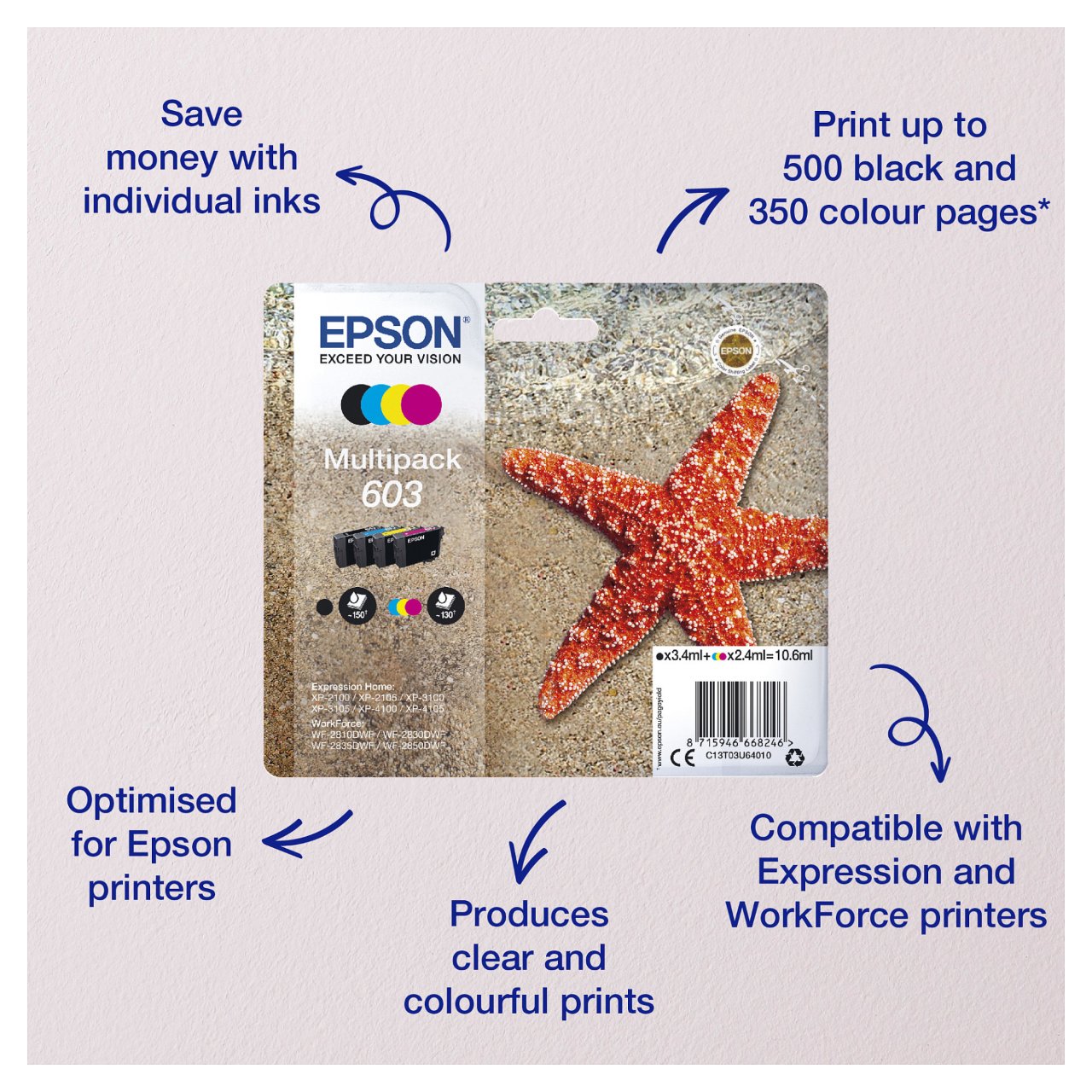 Epson Tinte 603 C13T03U34010 Magenta bis zu 130 Seiten