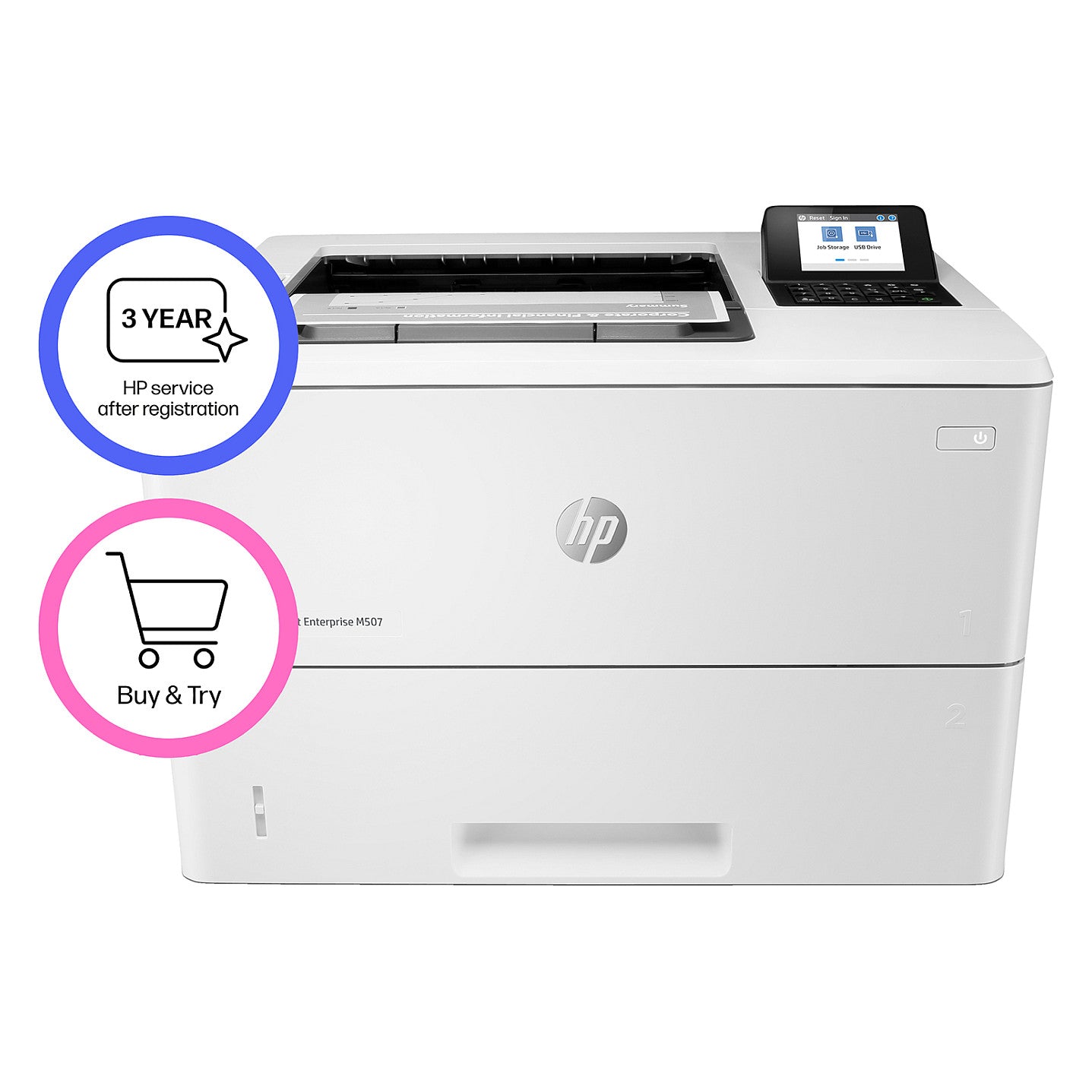L HP LaserJet Enterprise M507dn S/W-Laserdrucker 43 S./Min. LAN Duplex