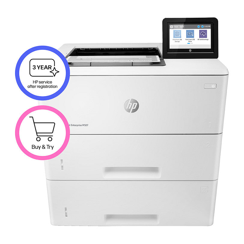 L HP LaserJet Enterprise M507x A4 43 S./Min. LAN WiFi WiFi Direct Duplex
