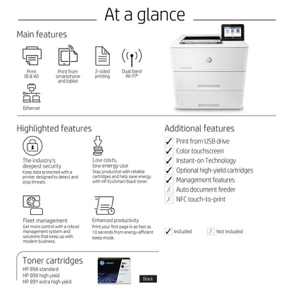 L HP LaserJet Enterprise M507x A4 43 S./Min. LAN WiFi WiFi Direct Duplex