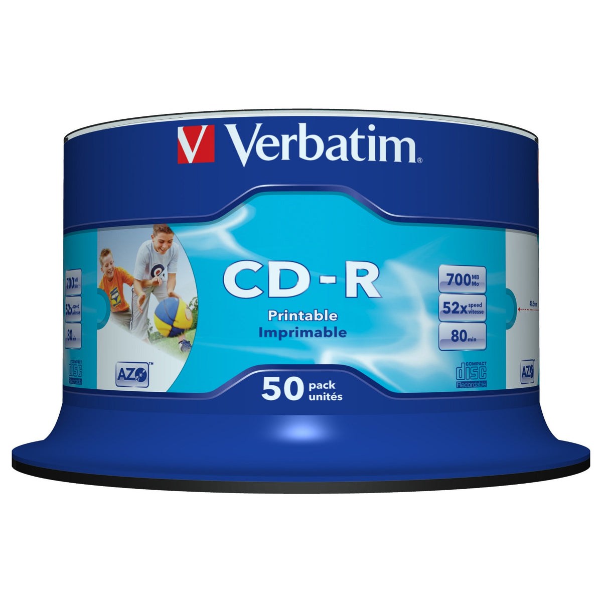 1x50 Verbatim CD-R 80 / 700MB 52x Speed wide printable generic
