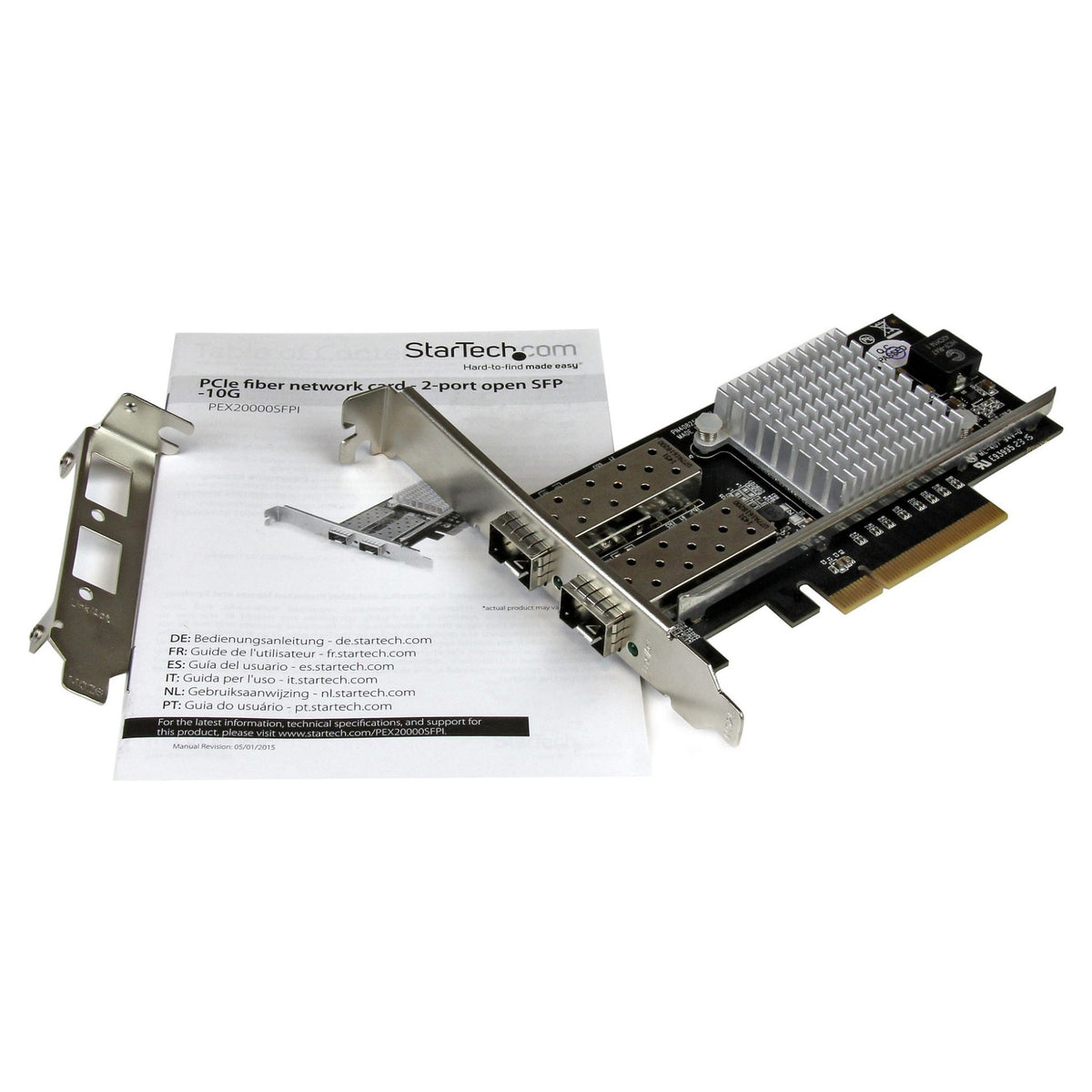 StarTech.com 2 Port 10G LWL Netzwerkkarte mit offenem SFP+ - PCIe, Intel Chip - 2-fach Glasfaser Ethernet Adapter mit Open SFP+ - Netzwerkadapte