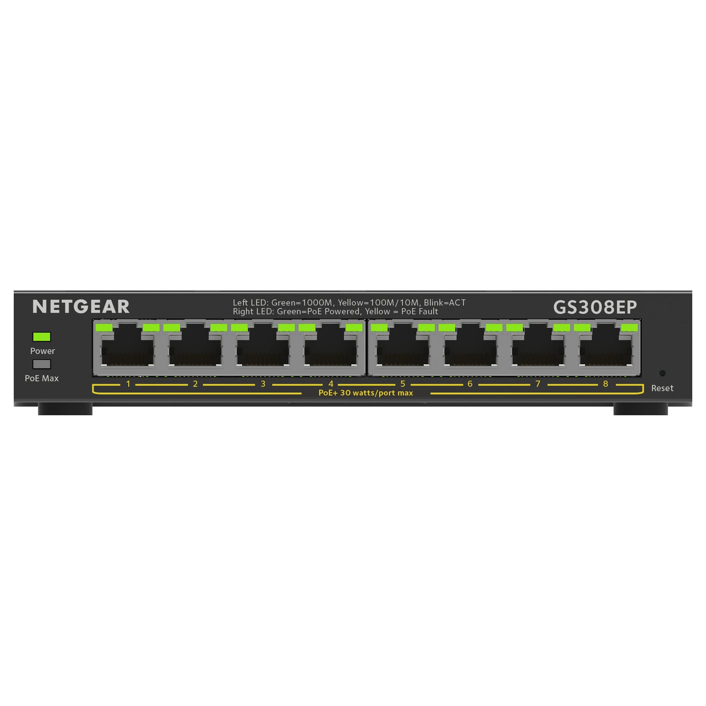 8P NETGEAR GS308EP PoE+ M