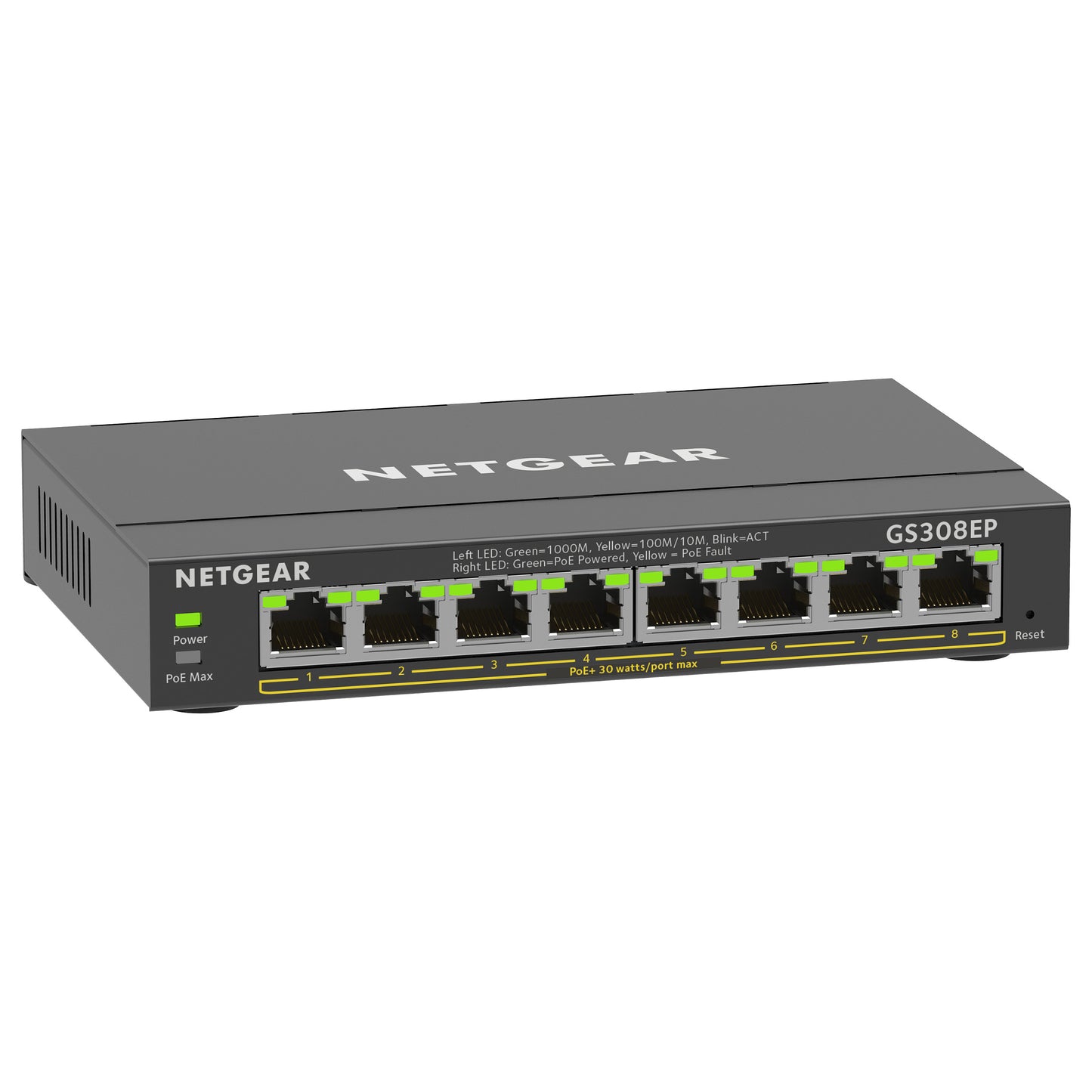 8P NETGEAR GS308EP PoE+ M