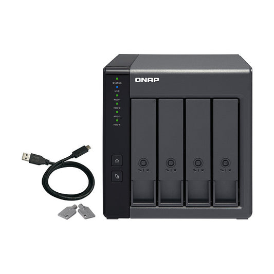 4-Bay QNAP TR-004 - 2.5/3.5 Zoll - Serial ATA II - 0,1,5,10,JBOD - 3.2 Gen 1 (3.1 Gen 1) - USB Typ-C Gehäuse