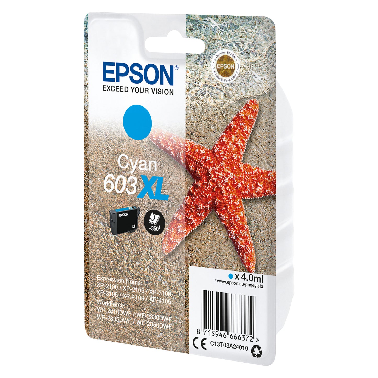 Epson Tinte 603XL C13T03A24010 Cyan bis zu 350 Seiten