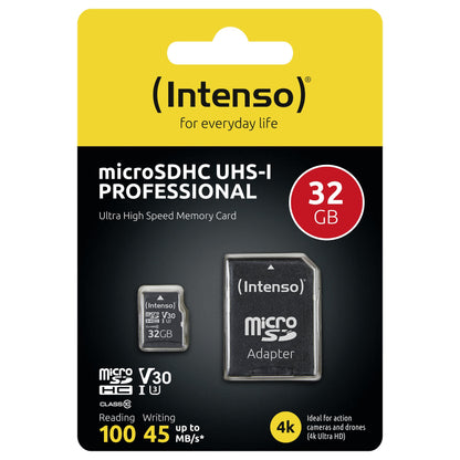 Z MicroSDHC 32GB Intenso UHS-I C10 90MB/s inkl. SD-Adapter