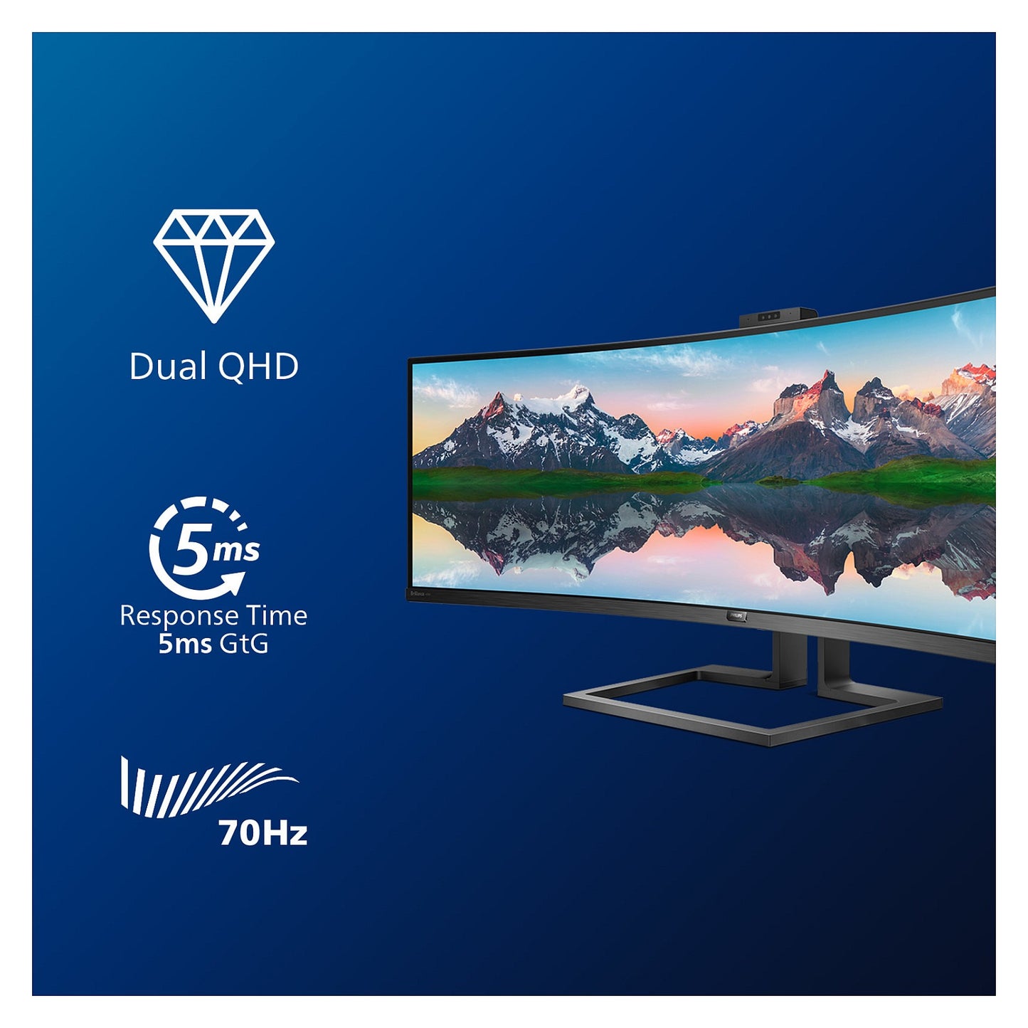 Philips 124.0cm(48.8") 499P9H 32:09 2xHDMI+DP+USB-C WebCam