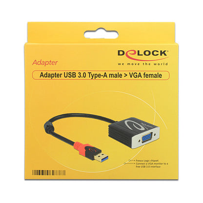 DeLOCK USB 3.0 Type-A male > VGA female - externer Videoadapter - Schwarz