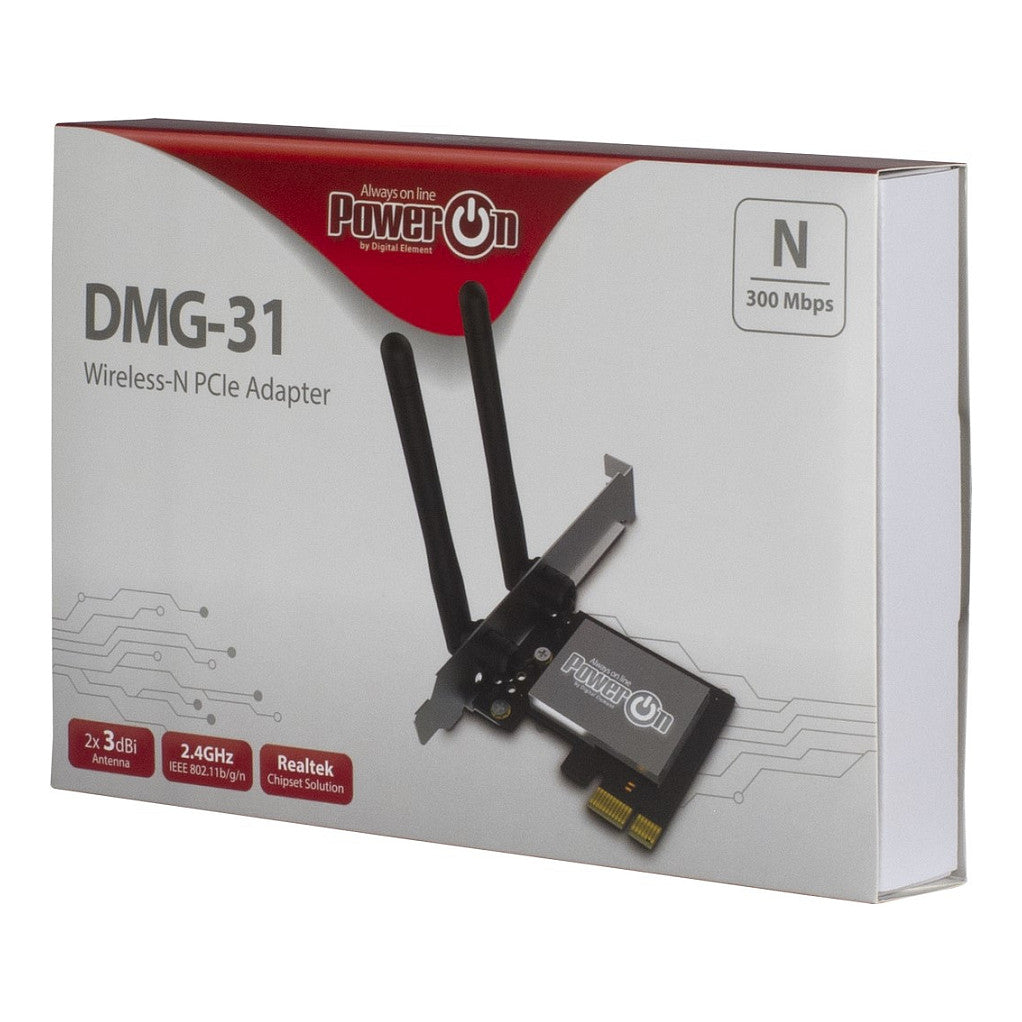 Inter-Tech DMG-31 Eingebaut WLAN - PCI Express - Wi-Fi 4 (802.11n) - 300 Mbit/s - kabellos