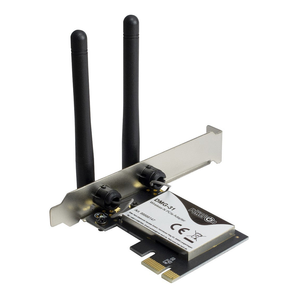 Inter-Tech DMG-31 Eingebaut WLAN - PCI Express - Wi-Fi 4 (802.11n) - 300 Mbit/s - kabellos
