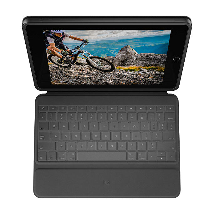 Logitech Rugged Folio Tastatur und Schutzhülle iPad 7./8./9. Generation Black QWERTZ DE