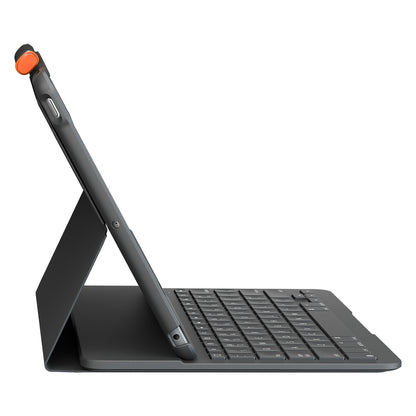 Logitech Slim Folio Bluetooth Tastatur und Schutzhülle iPad 7./8. Generation grey QWERTZ DE
