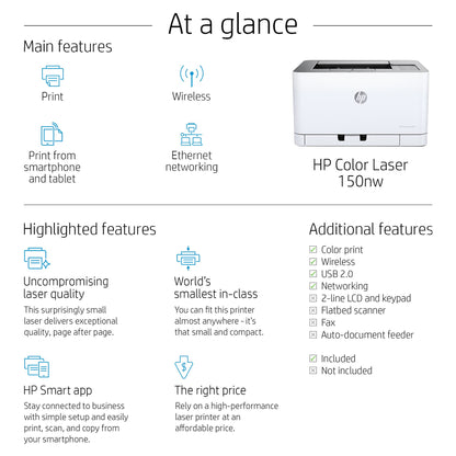 FL HP Color Laser 150nw A4/USB2.0/LAN/Wlan