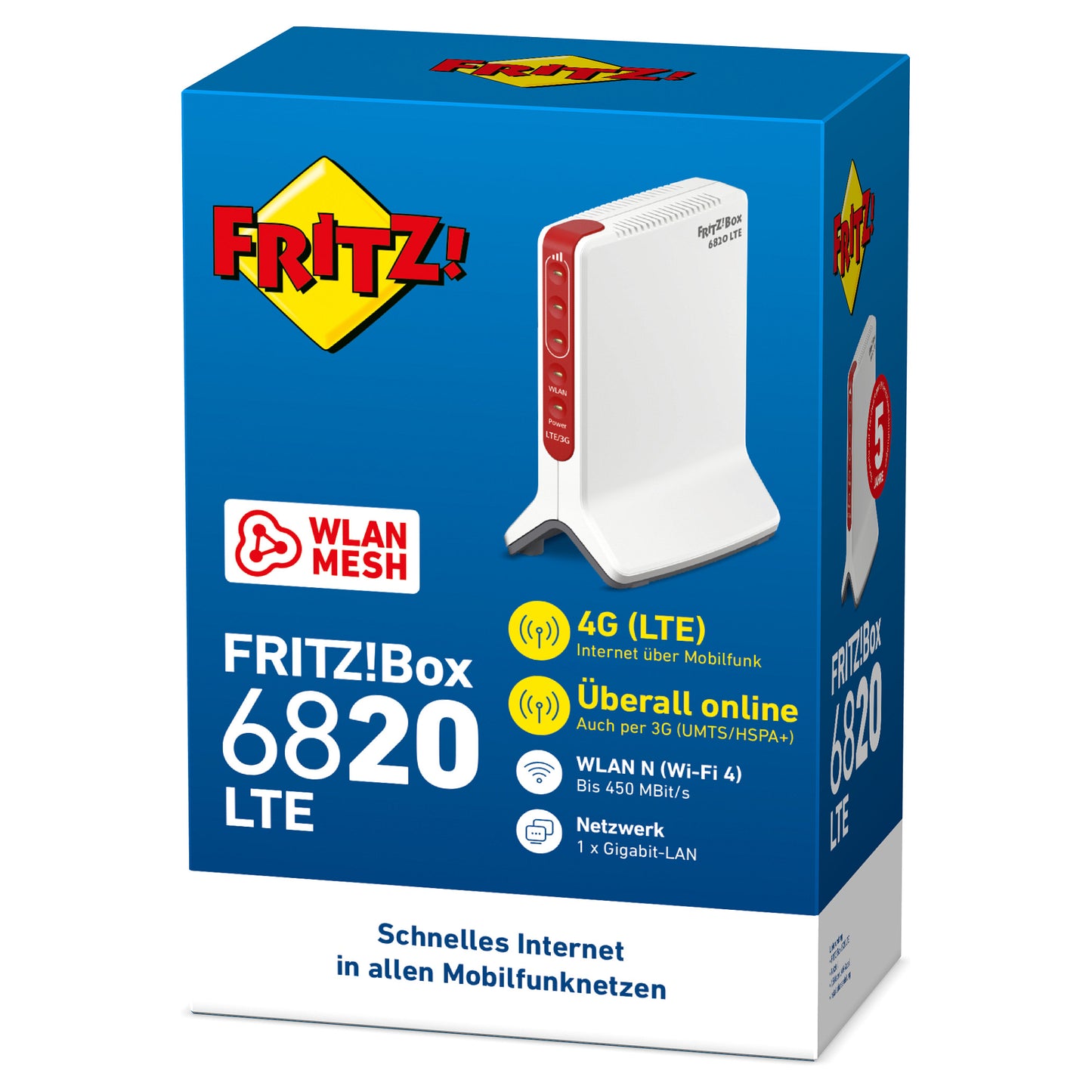 AVM FRITZ!Box 6820 LTE - Wireless Router - WWAN - 802.11b/g/n - Desktop