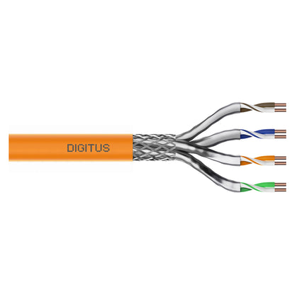 DIGITUS Instal-kab Cat7 S/FTP tw.Pair 500m orange AWG23/1