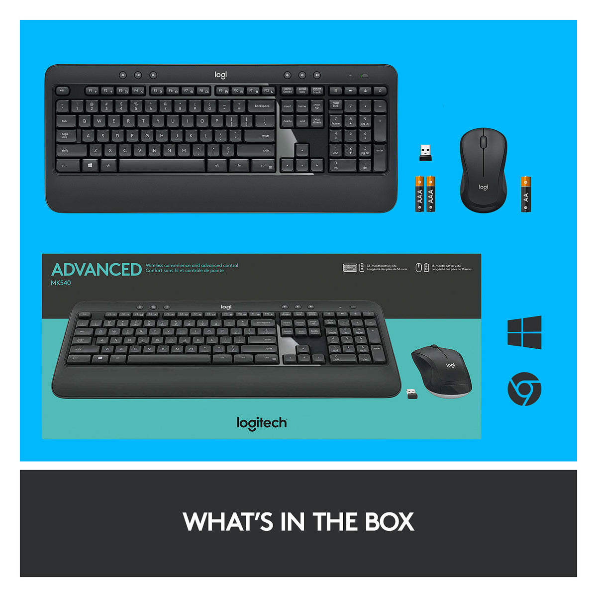 Logitech MK540 Advanced - Tastatur-und-Maus-Set - kabellos - 2.4 GHz - QWERTZ - Deutsch (Schweiz
