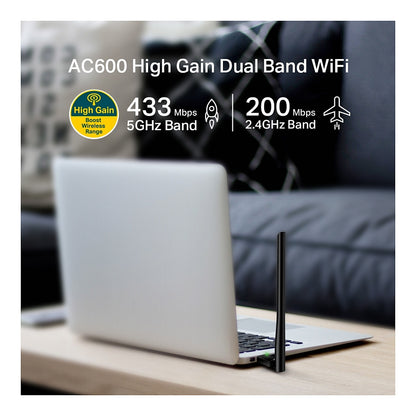 TP-LINK Archer T2U Plus - AC600 High Gain Dual Band Wi-Fi USB Adapter