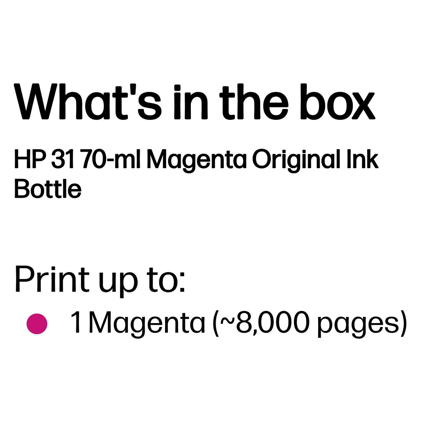 HP 31 Magenta Original Ink Bottle