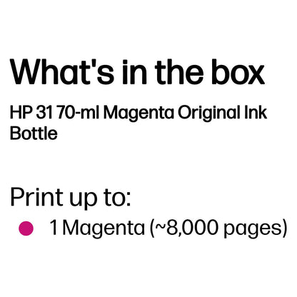 HP 31 Magenta Original Ink Bottle