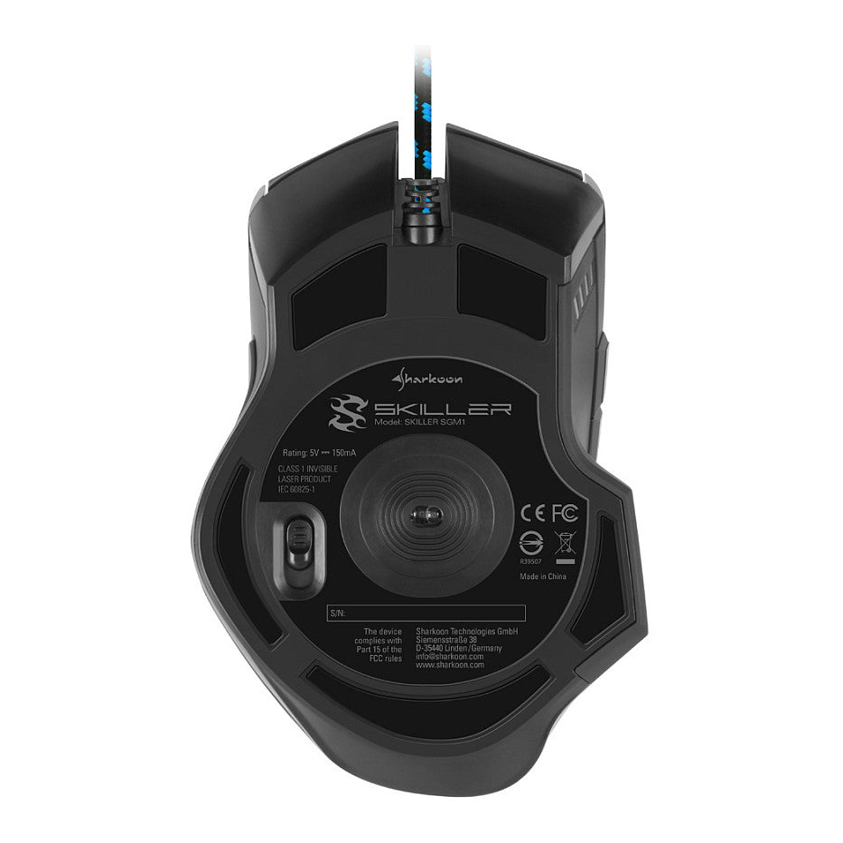Sharkoon Skiller SGM1 Gaming Mouse kabelgebunden ergonomisch optisch 12 Tasten Black