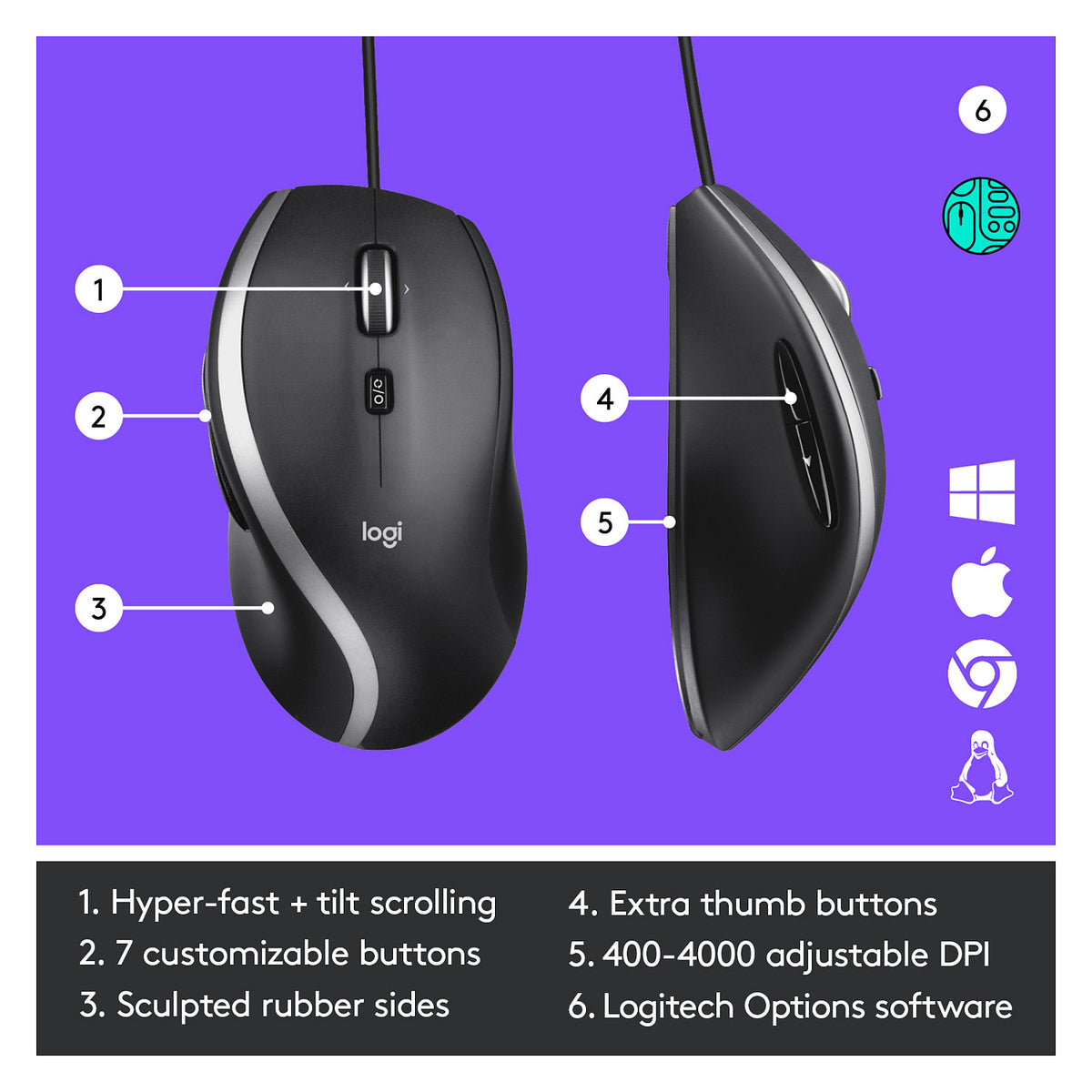 Logitech M500s Corded Mouse Laser