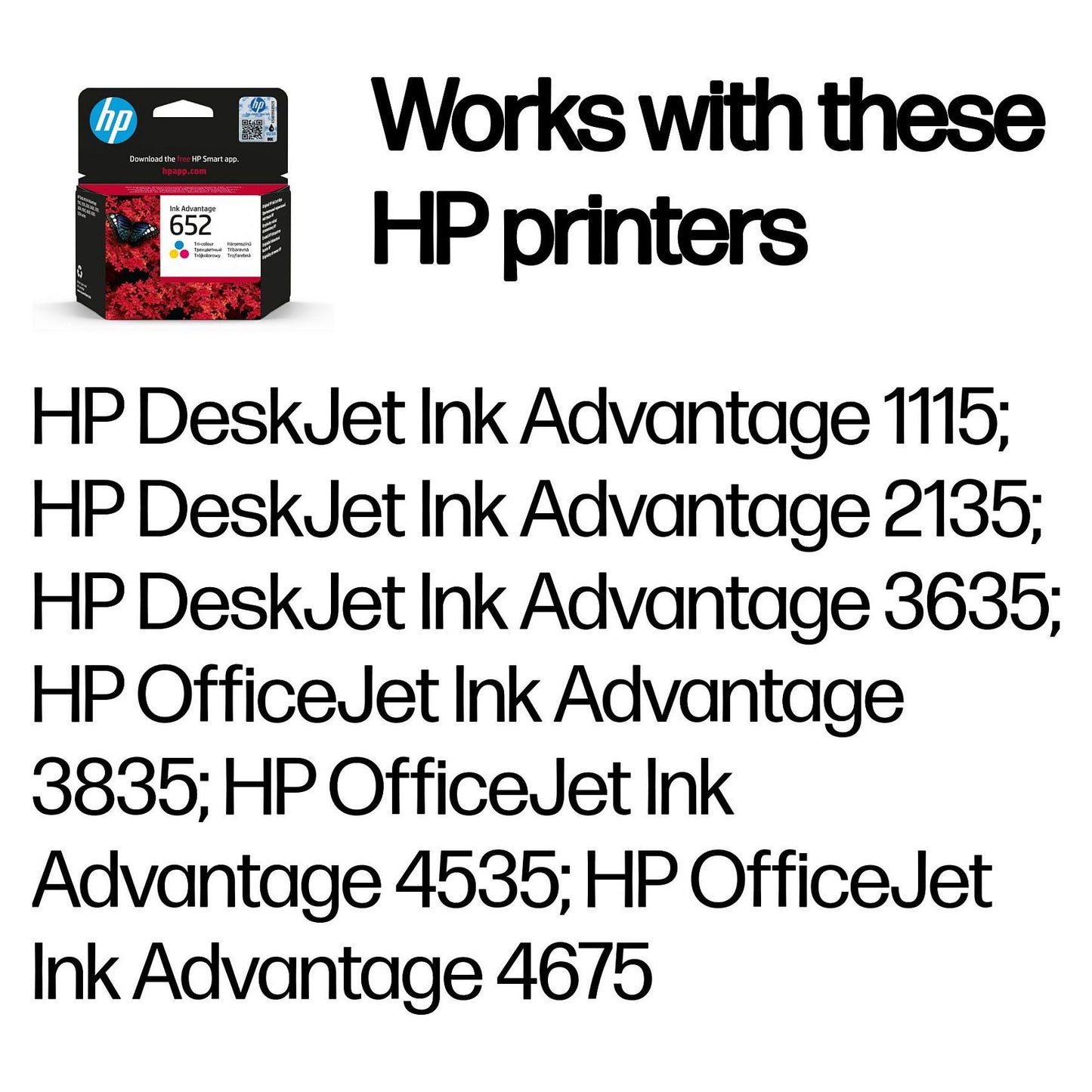 HP Tinte 652 F6V24AE Color (Cyan/Magenta/Gelb)