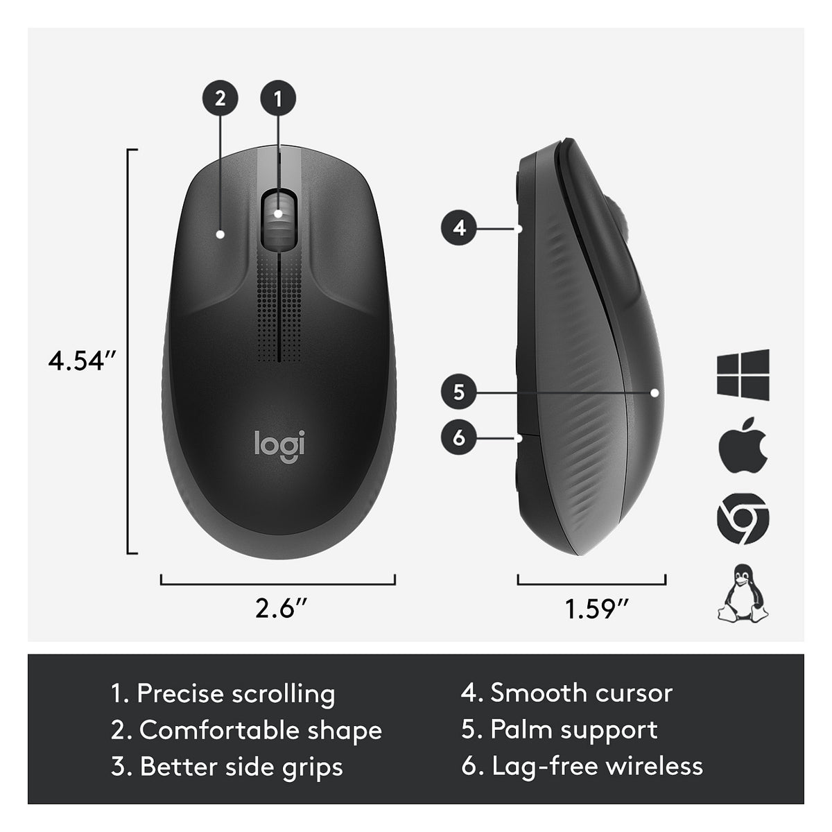 Logitech M190 optisch wireless Black